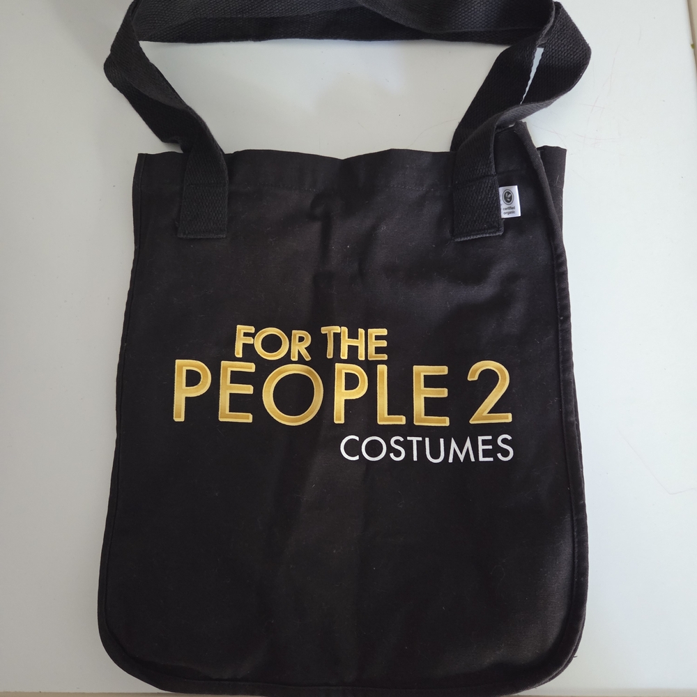 Black Tote Bag Made 4 Show "For The People 2" Costumes with Gold and White Text